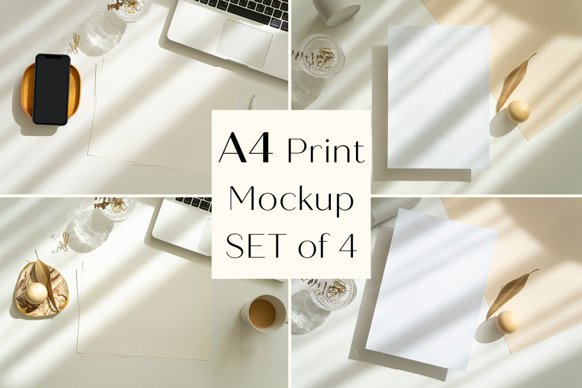 A4 Print Mockup SET, a Print Template by LOPEstudio (Photo 1 of 9)