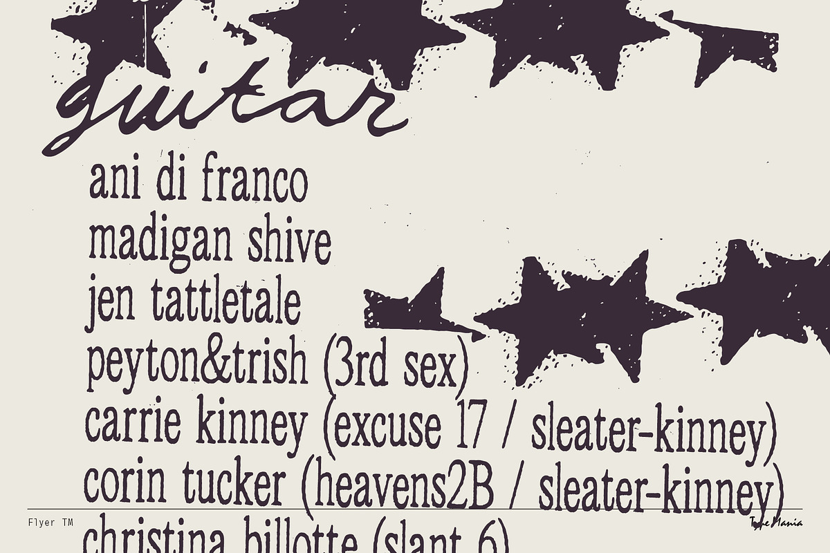 Flyer TM – Distressed Serif, a Serif Font by Type Mania (Photo 6 of 10)