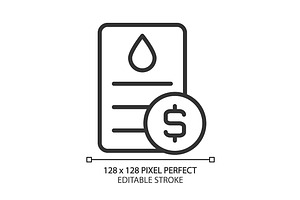 Water bill pixel perfect linear icon, an Icon by IMG Visuals