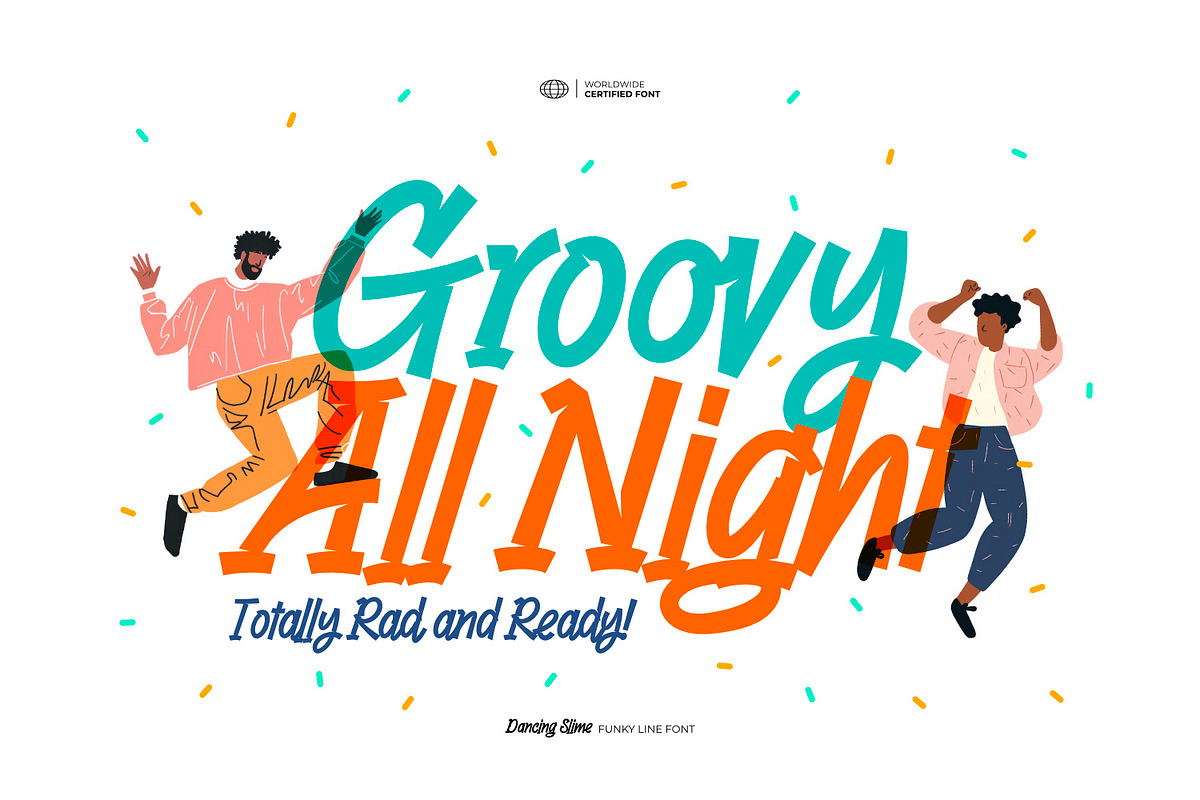 Dancing Slime - Funky Line Font, a Script Font by ikiiko (Photo 2 of 7)