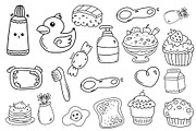 hand drawn food and drink icon set, an Outline Icon by foxndeer (Thumbnail 2 of 4)