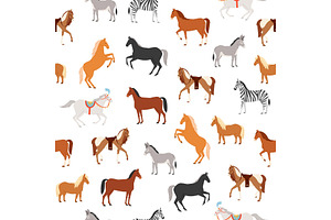 Horses seamless pattern vector