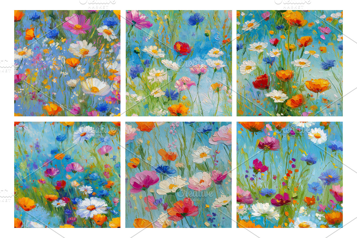 Wildflowers Artistic Patterns Set, a Pattern Graphic by LoveDesignShop (Photo 3 of 6)