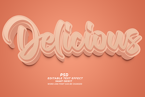 Delicious PSD 3D Editable Text Effec