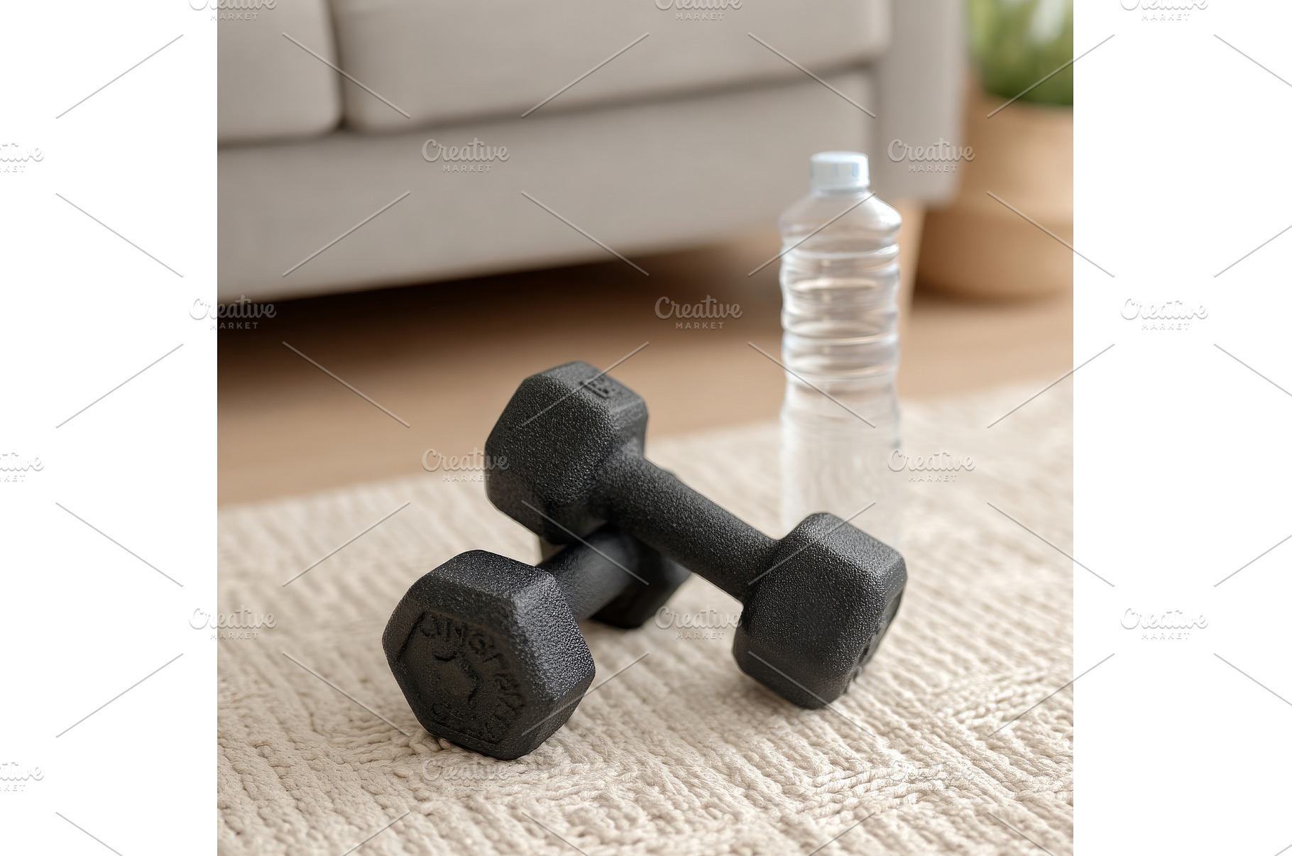Dumbbells are on the floor at home, a Sports & Recreation Photo by ZinetroN