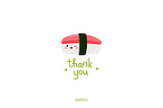 Kawaii sushi. Clipart & patterns, a Food Illustration by Baranovska (Thumbnail 7 of 7)