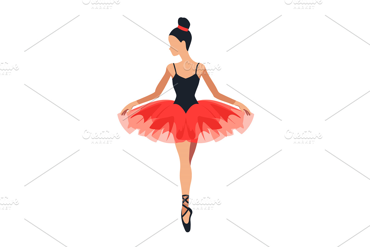 Female ballet dancer performing en, an Illustration by Vectorstockersland