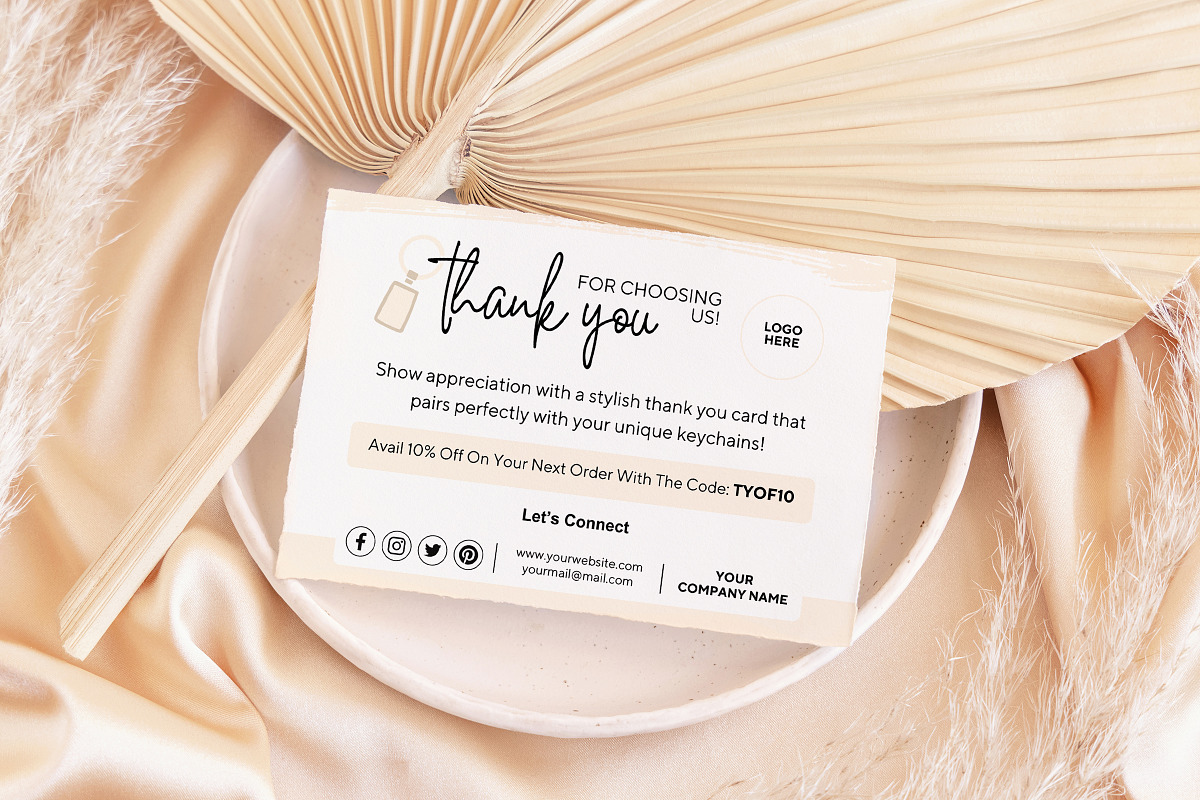 Keychain Business Thank You Card, a Card Template by Snapybiz (Photo 7 of 8)