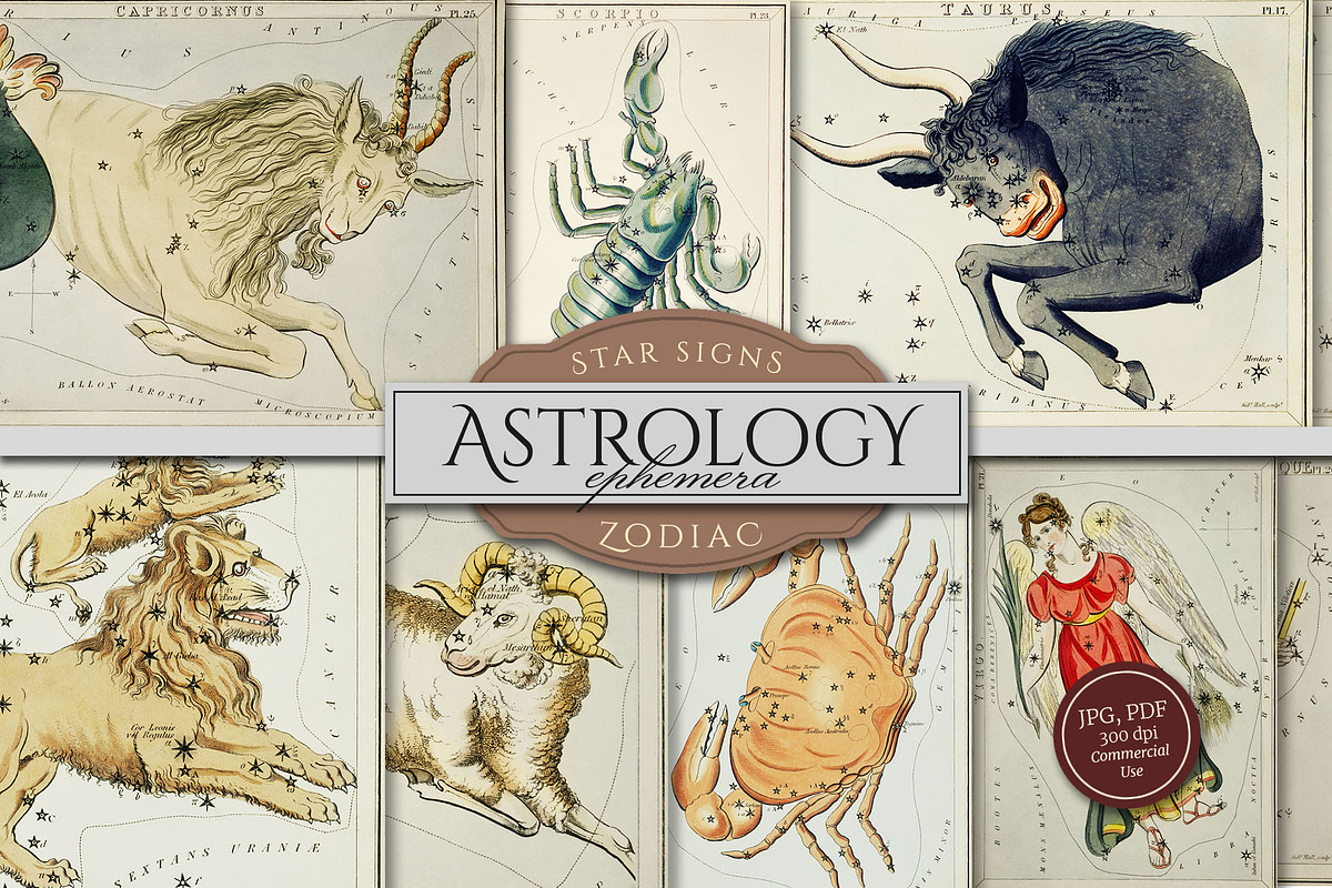 Vintage Astrology Illustrations, an Illustration by Secret Helper (Photo 1 of 9)
