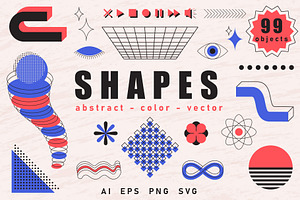 99 abstract vector shapes