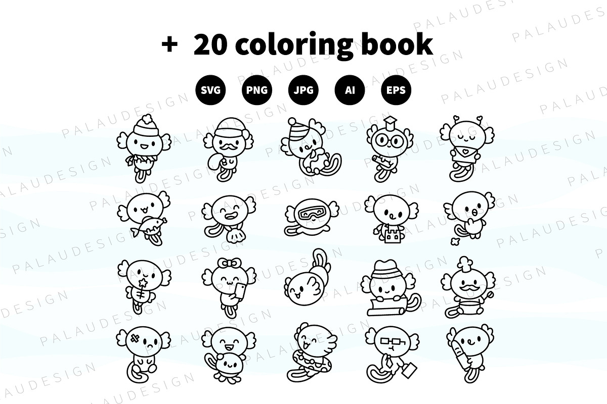 Cute Axolotl Clipart, an Animal Illustration by Palau (Photo 9 of 10)