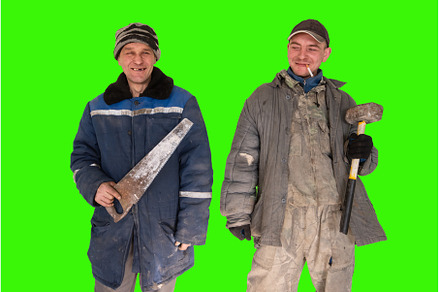 Two bad unskilled builder workers, a Person Photo by Jan Jack Russo Media