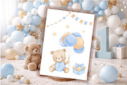 Watercolor teddy bear for nursery, an Animal Illustration by ElenaPlatovaArt (Thumbnail 10 of 12)