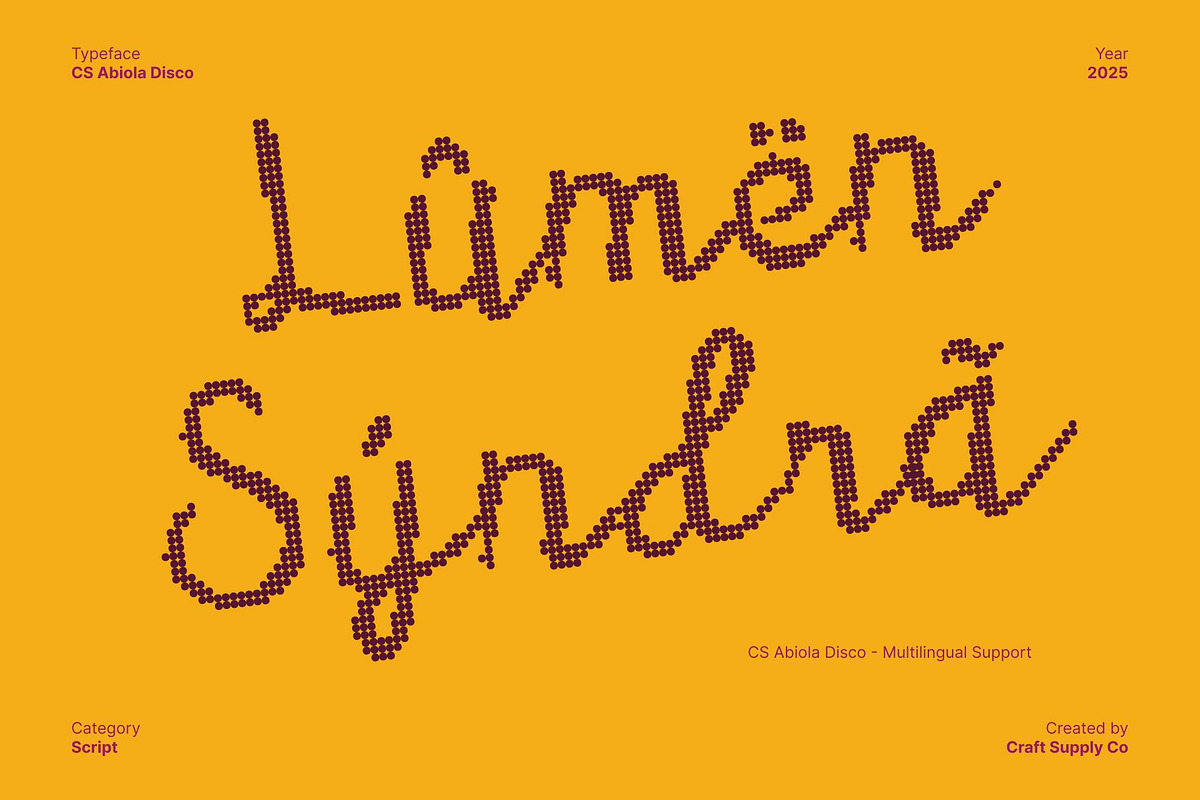 CS Abiola Disco, a Script Font by Craft Supply Co. (Photo 7 of 8)