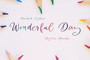 Un Jour Merveilleux - modern script, a Handwritten Font by Roland Huse Design (Thumbnail 3 of 5)