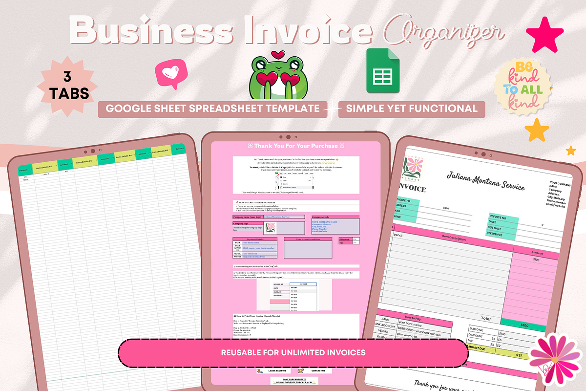 Business Invoice Organizer Sheets, a Stationery Template by bellaROSEworkshop (Photo 5 of 6)