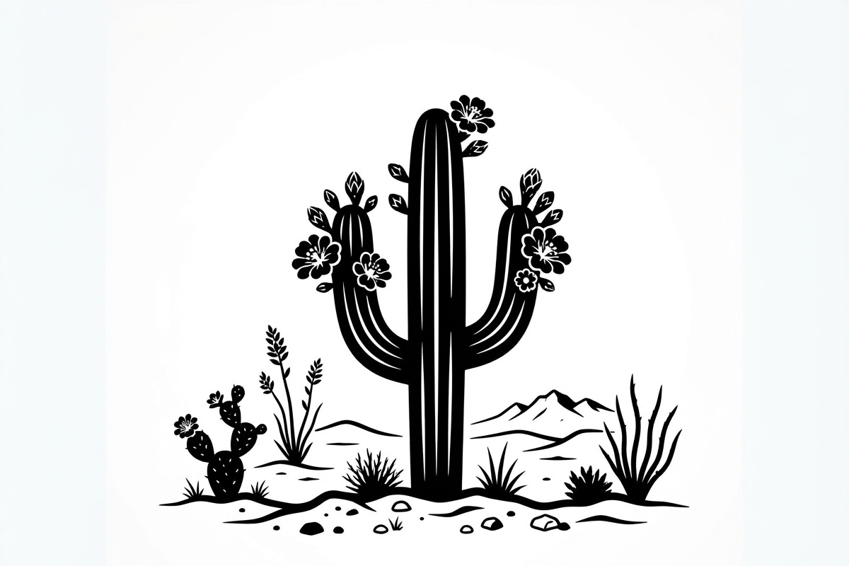 60 Desert Cactus Floral Silhouette, a Seasonal Illustration by Amazin_art (Photo 29 of 38)