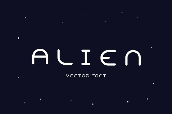 Vector Font. Alien preview 6