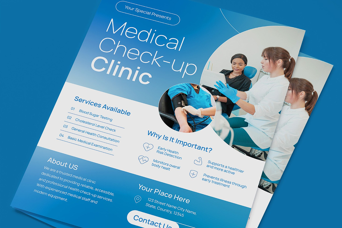 Check-Up Medical Clinic Flyer, a Flyer Template by graphicook (Photo 2 of 3)