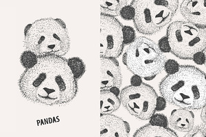 seamless pattern with pandas