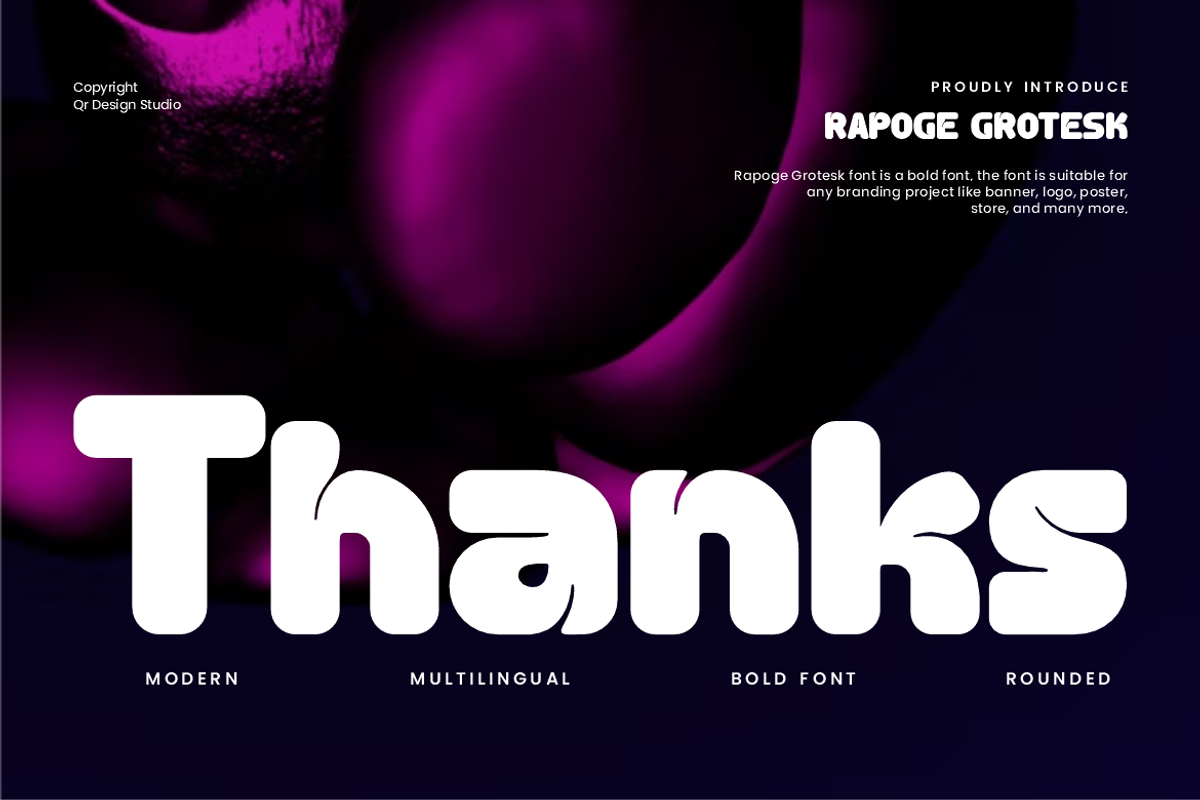 Rapoge Grotesk - Round Sans Font, a Sans Serif Font by QR Design Studio (Photo 12 of 12)
