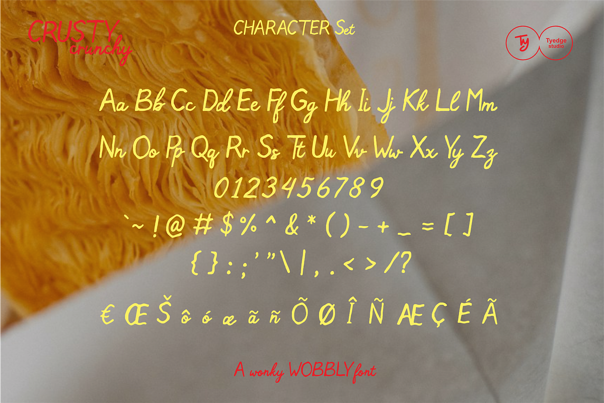 Crusty Crunchy A Wonky Wobbly Font, a Handwritten Font by Tyedge Studio (Photo 3 of 8)