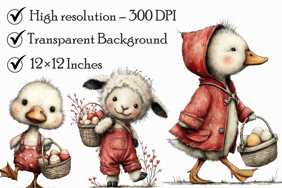 Whimsical Easter Farm Clipart, an Illustration by Libby Wishes (Photo 5 of 7)