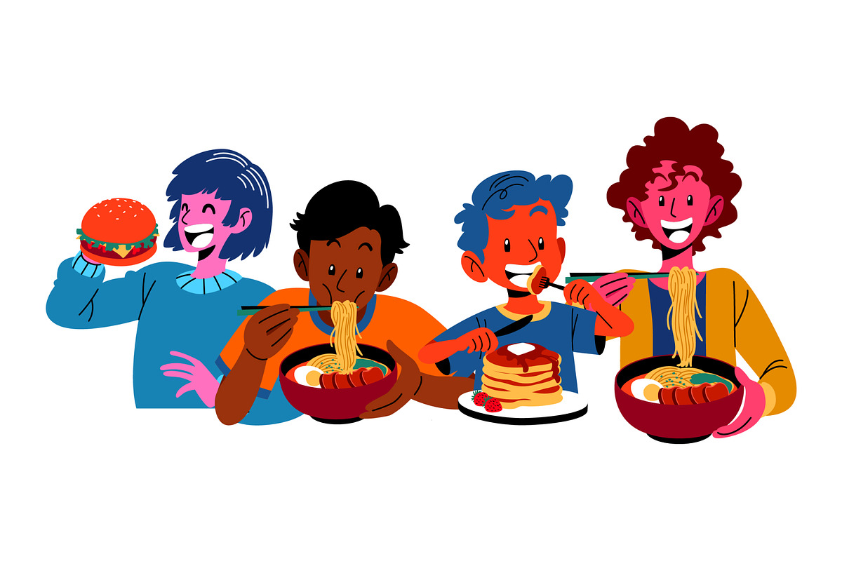 Eating Food Character Illustration, a Person Illustration by SLAB! Design (Photo 2 of 3)