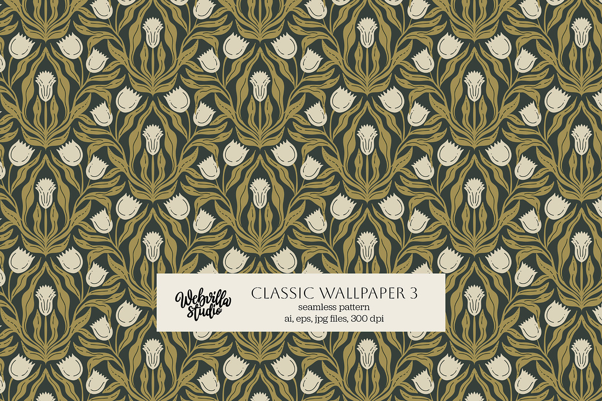 Classic Wallpaper Vol 3, a Wallpaper Graphic by Bloomart Studio (Photo 1 of 5)