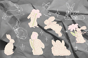 SWEET BUNNY hand drawn vector pack, an Animal Illustration by yabluko_draws (Thumbnail 5 of 7)
