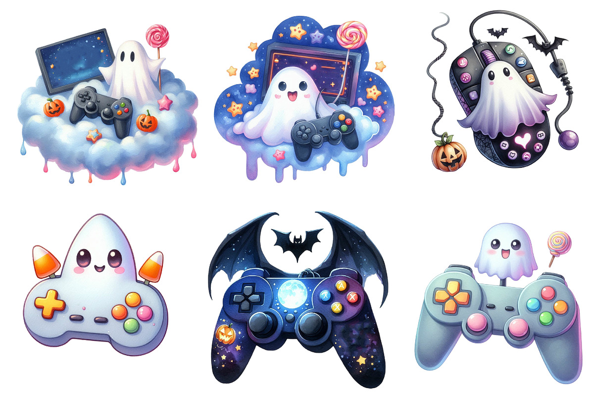 Halloween Gaming Controllers Clipart, an Illustration by DreamArtGraphic (Photo 3 of 5)