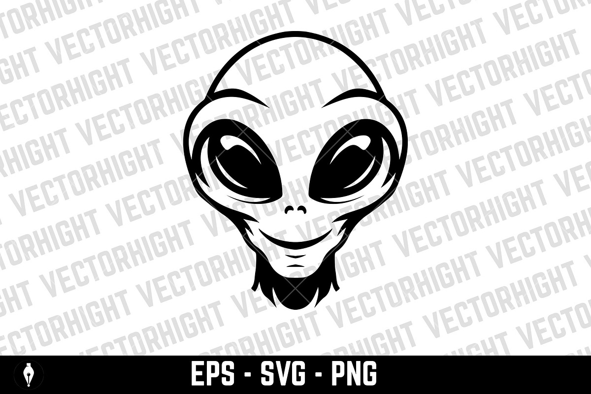 Illustration of a head of alien., a Person Illustration by Vectorhight