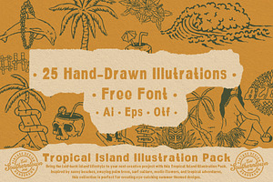 Tropical Island Illustration Pack