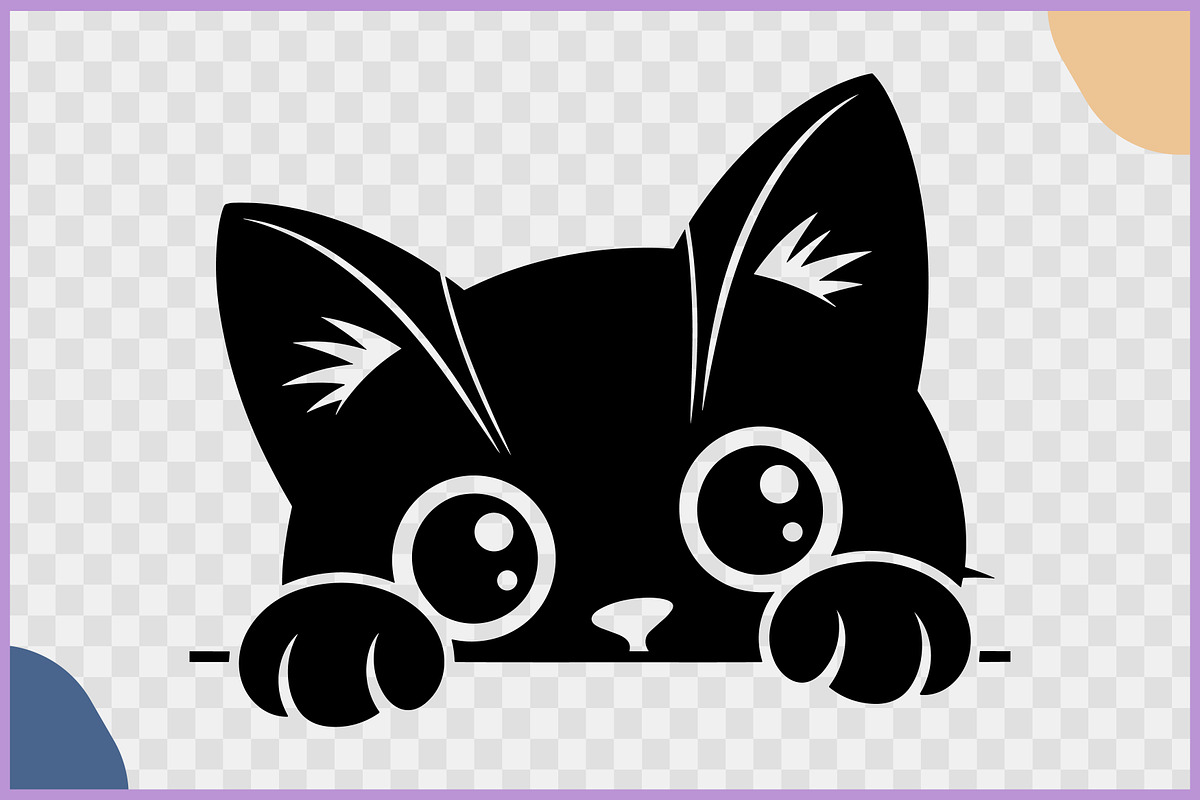 Black Cat Peeking Clipart SVG Bundle, an Animal Illustration by Gfx Expert Team (Photo 13 of 18)