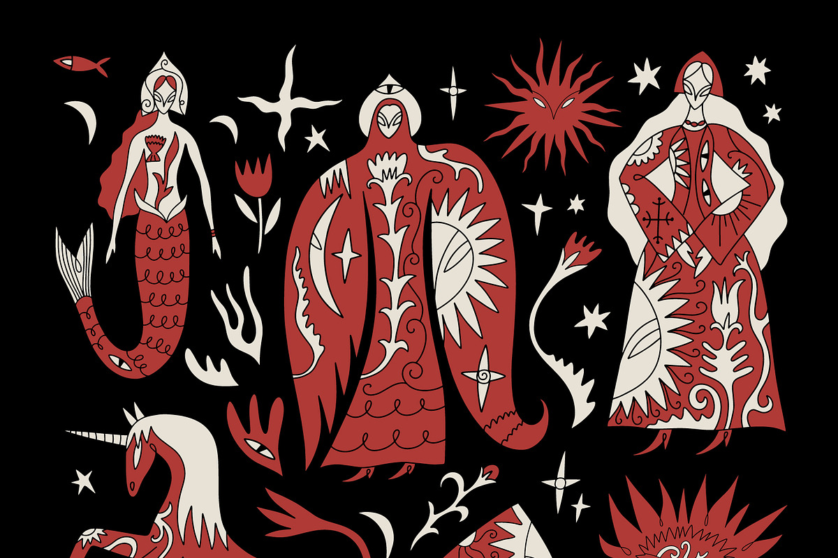 Red Folk Bundle, an Object Illustration by Annie Konst (Photo 2 of 17)