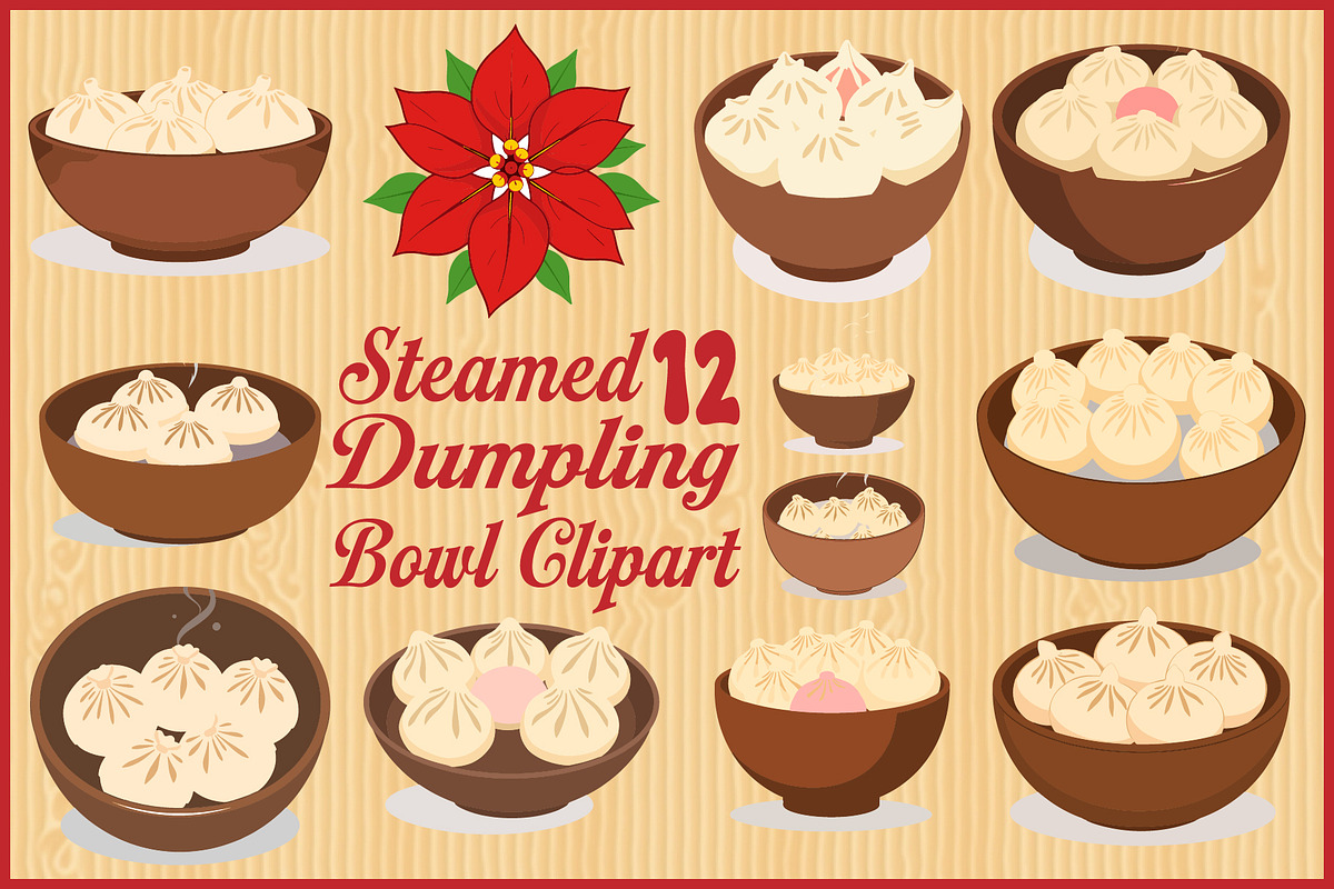 Steamed Dumpling Bowl Clipart, an Object Graphic by Gfx_Store (Photo 1 of 13)