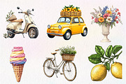 Antique Italian Summer Clipart, an Illustration by CreationArt (Thumbnail 6 of 9)