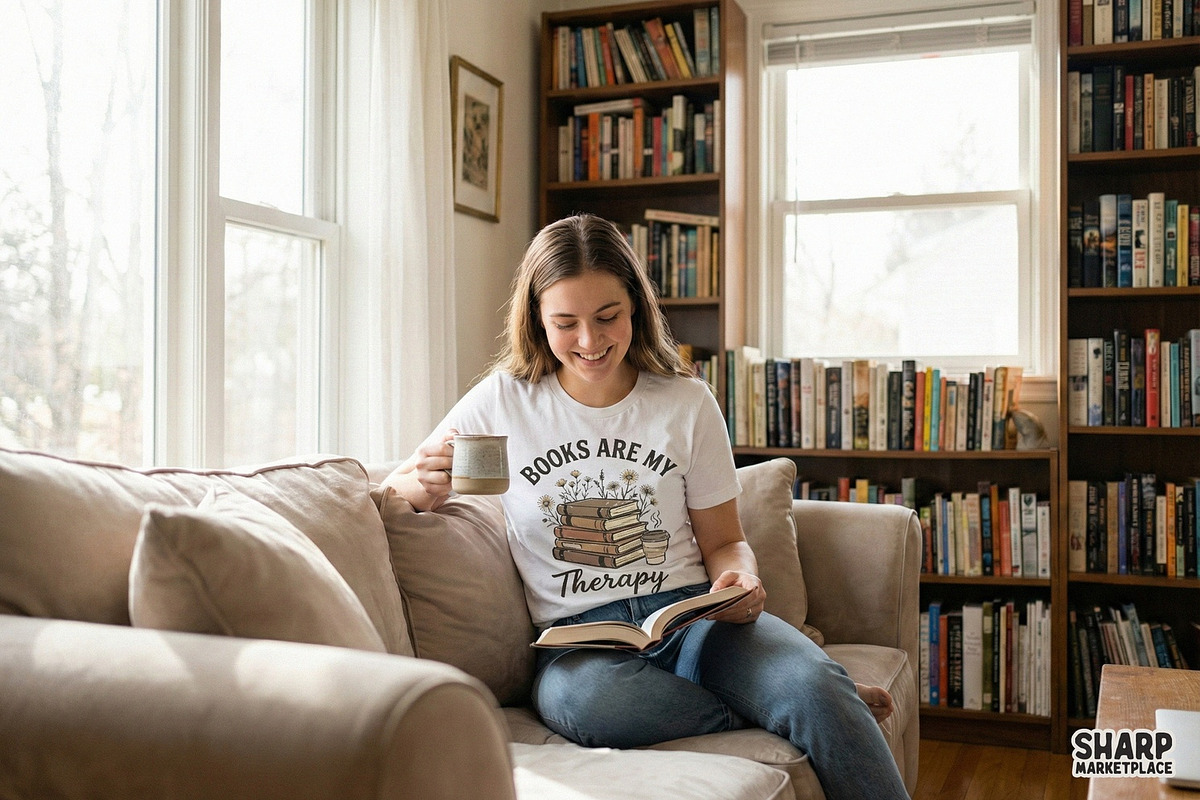 Books Are My Therapy PNG, Stack of, an Illustration by SharpMarketplace (Photo 4 of 4)