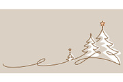Christmas trees holiday card, a Seasonal Illustration by Valenty (Thumbnail 3 of 3)