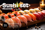 Sushi set. 35 images, a Food Illustration by Handmadefont (Thumbnail 1 of 10)