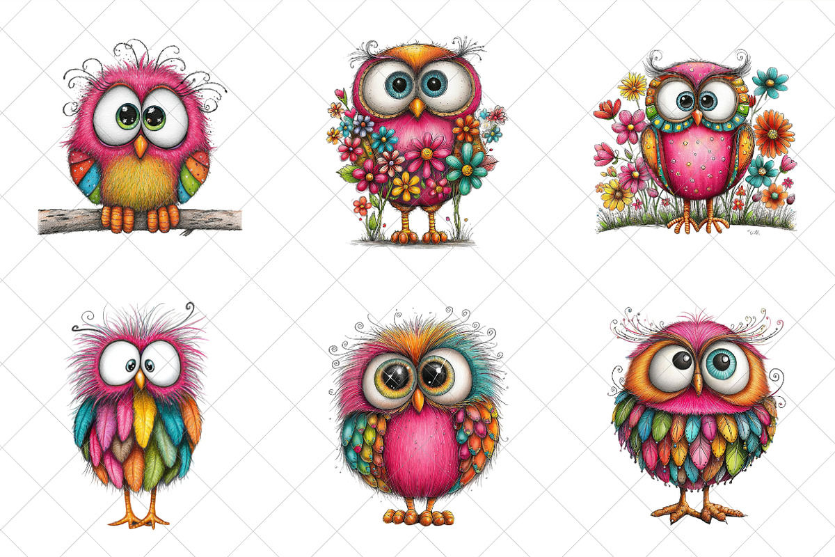 Whimsical Baby Snowy Owl Clipart, an Illustration by SinaCreation (Photo 3 of 7)
