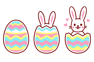 Easter Bunny Hatching from Egg, an Illustration by Irina Mir