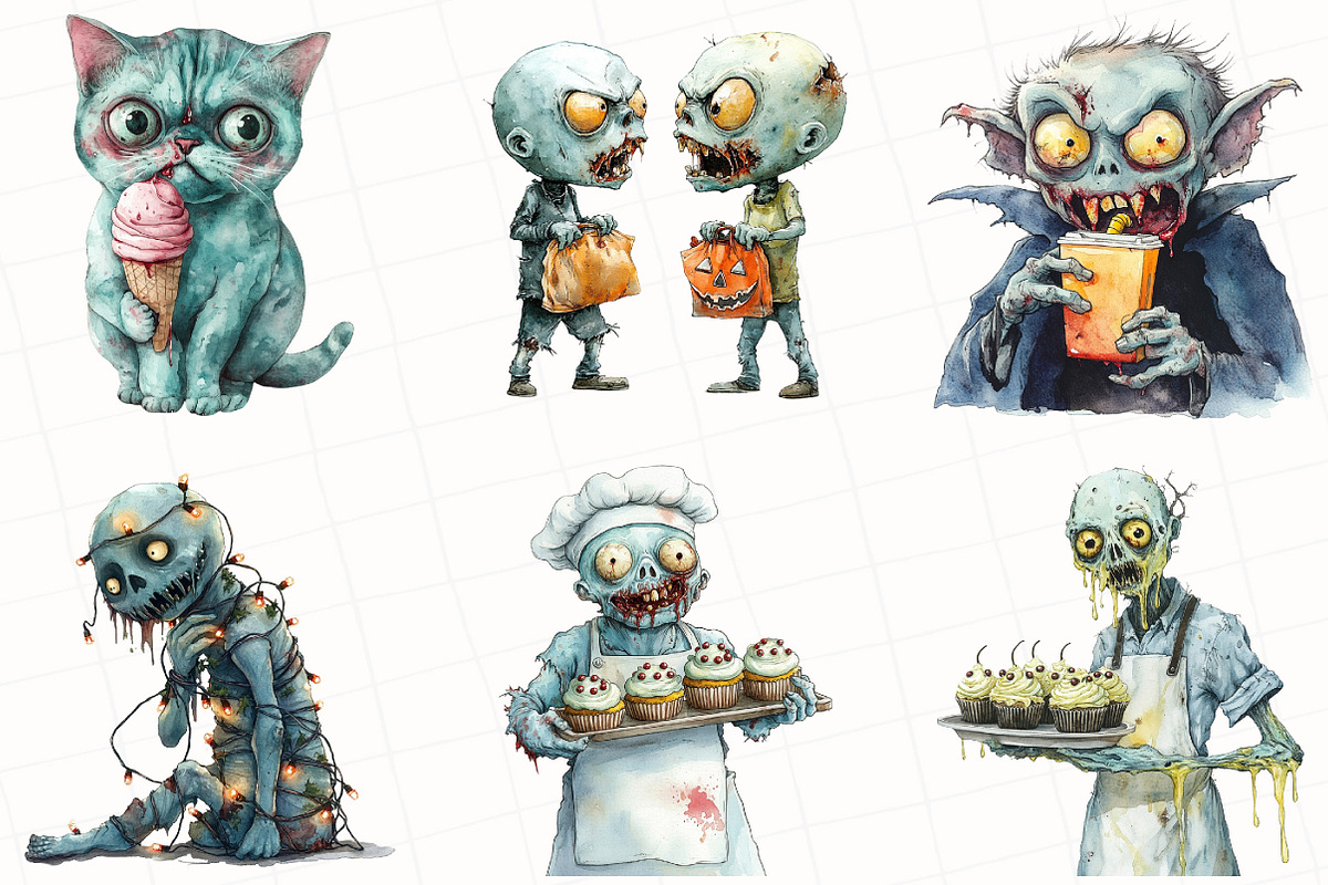 Halloween Zombie Clipart, an Illustration by OK Design (Photo 3 of 5)