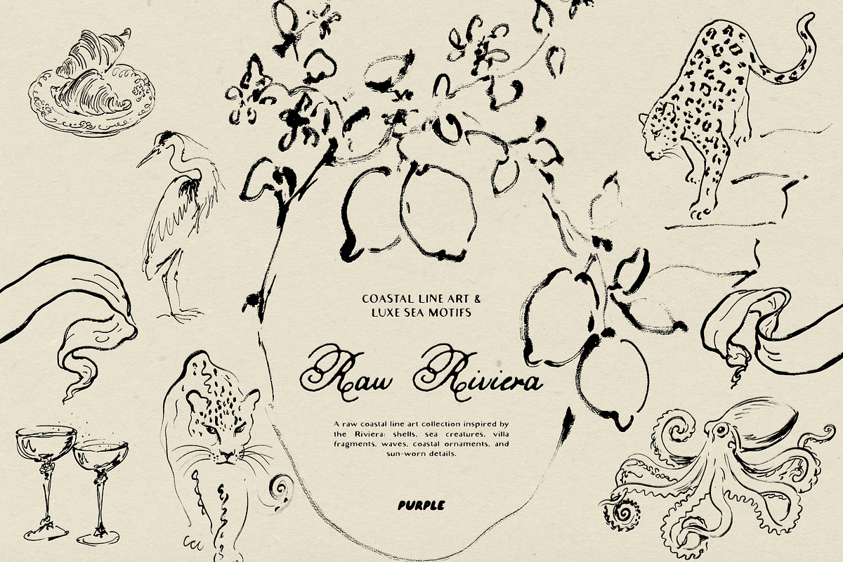 Raw Riviera: Coastal Line Art, an Object Illustration by Purple (Photo 4 of 16)
