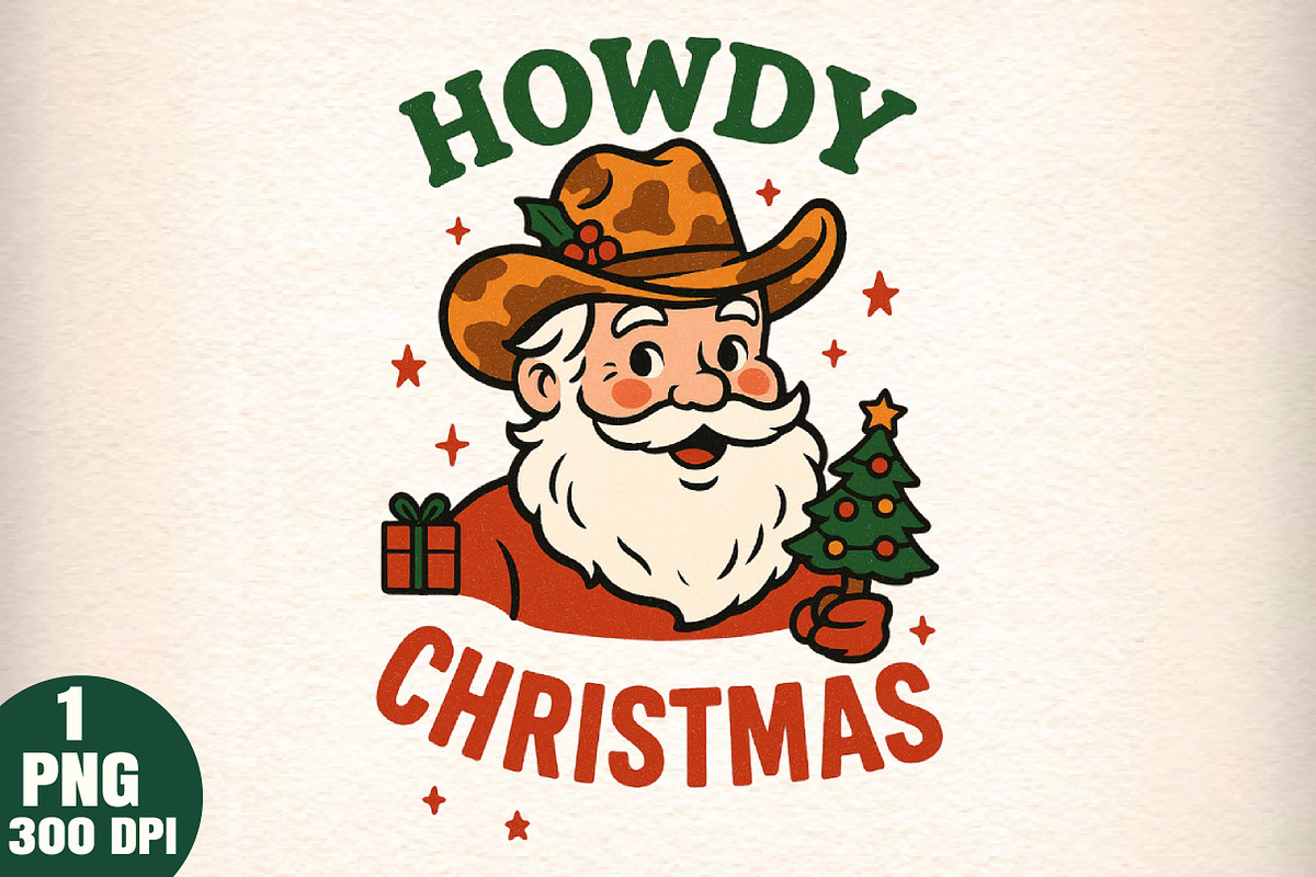 Howdy Christmas Western Santa Cowboy, an Illustration by Daily.Designs (Photo 1 of 6)