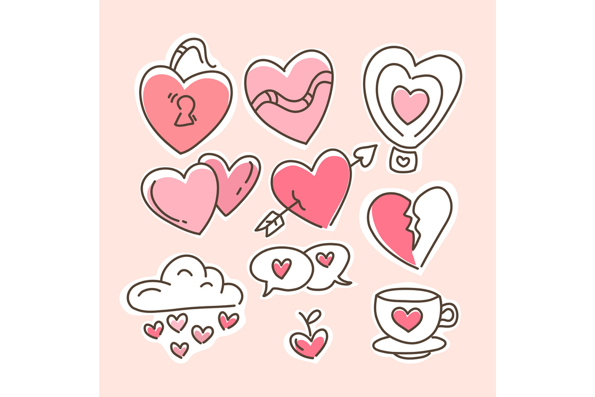 Valentines day doodle hand draw, a Seasonal Illustration by foxndeer (Photo 3 of 4)