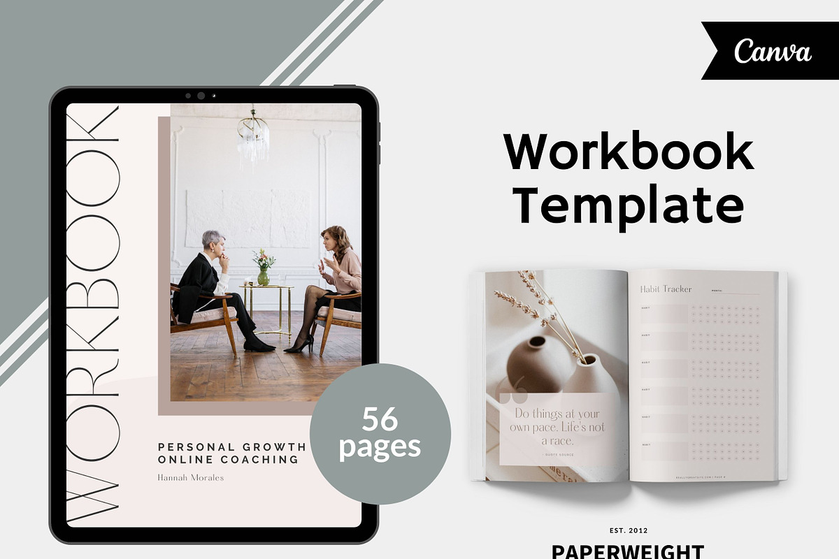 Neutral Workbook Template for Canva, a Magazine Template by Paperweight Memories (Photo 1 of 9)