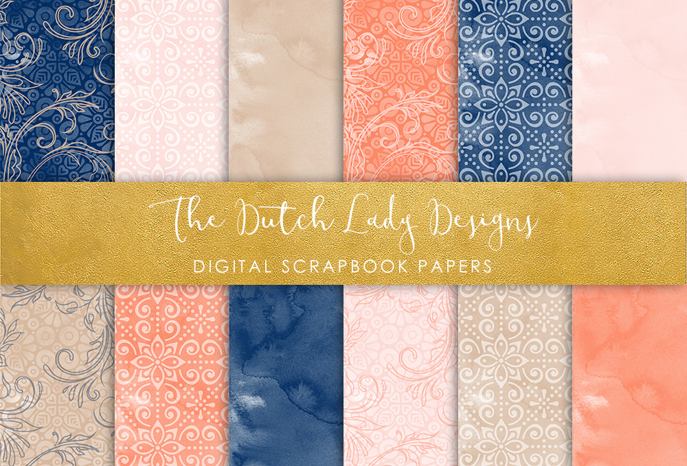Watercolor Ornamental Paper Set, a Pattern Graphic by The Dutch Lady ...