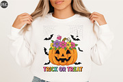 Pumpkin Floral Trick or Treat Graphi, an Illustration by Libby Wishes (Thumbnail 1 of 6)
