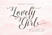 Lovely Girl - A Chic Script, a Script Font by Heinzel Std (Thumbnail 1 of 13)